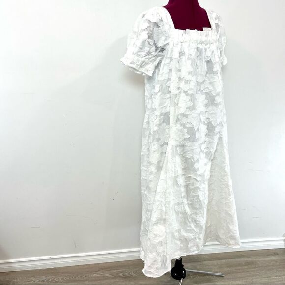Just Me White Empire waist relaxed fit Floral Print Dress L - Picture 3 of 12